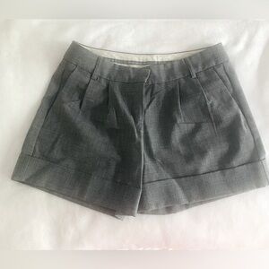 Express Women’s Gray Plaid Shorts with Pleats and Cuffed Hem, Size 2